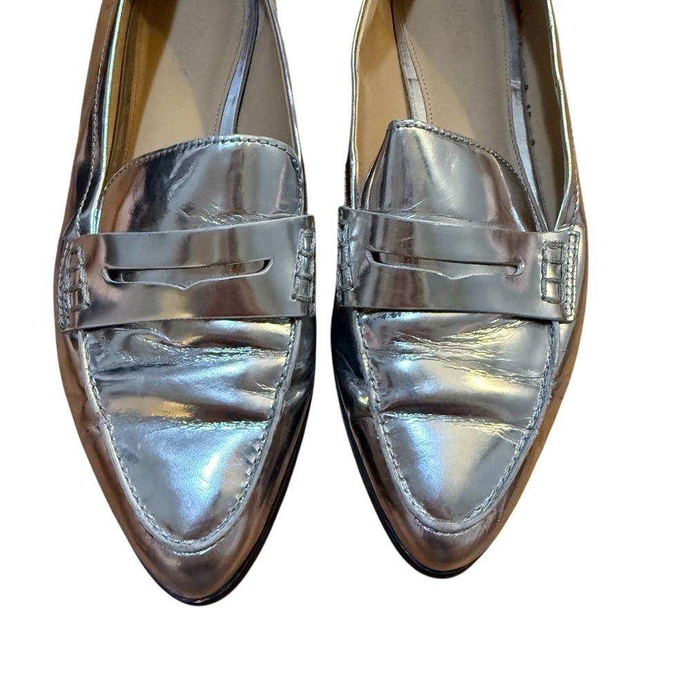 MICHAEL Michael Kors Women's Silver Chrome Loafers - Picture 2 of 7